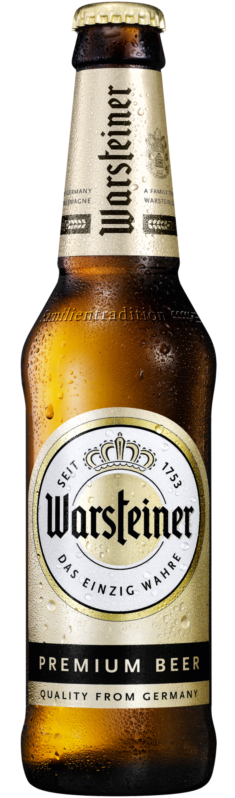 Bottiglia di birra tedesca Warsteiner Premium Pils
